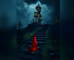 Conceptual dark fantasy artwork created by graphic design student using photo compositing